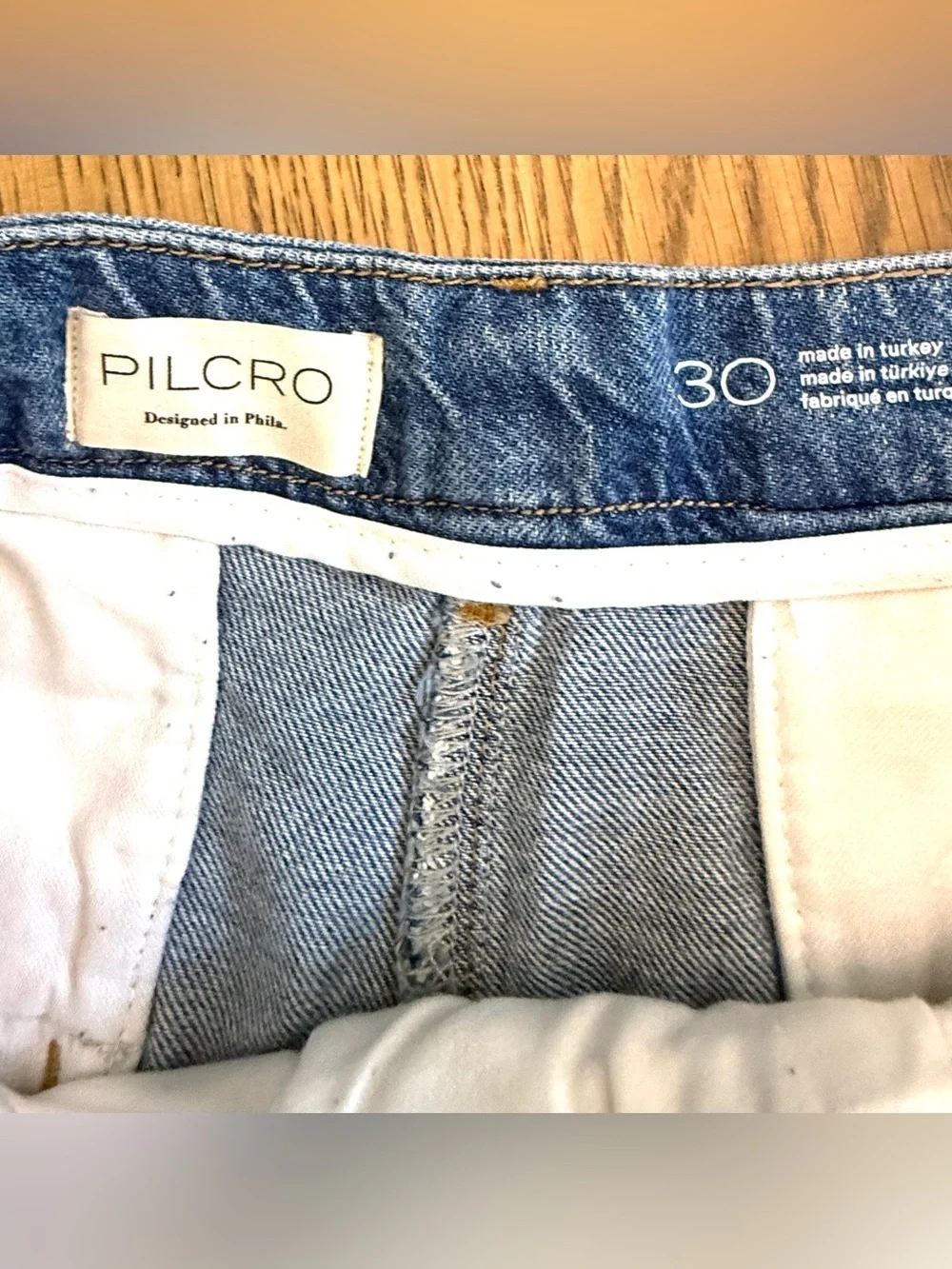 Pilcro Denim Bermuda Shorts Pleated High Rise Wide Leg NWT Size 30